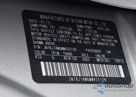 2021 Nissan Rogue Sport S Awd Xtronic Cvt z USA, uszkodzony, nr VIN JN1BJ1AW6MW425128